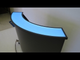 Overland Quarter-Round Bar by R.A.P. - Cudahy, California - >Illuminated Bar for the Hospitality Industry - Custom Metal & Color Changing LumaPex Blue